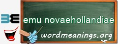 WordMeaning blackboard for emu novaehollandiae